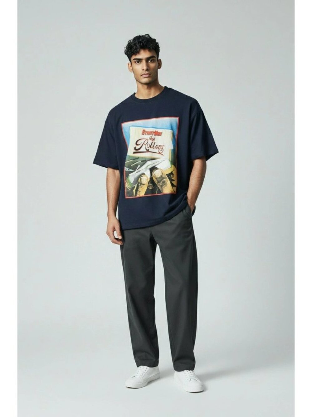 Streetwise High Rollers Graphic T-Shirt Navy XLarge